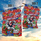 Roosters Rugby Merry Christmas Garden Flag Indigenous Australian Art