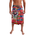 Custom Roosters Rugby Merry Christmas Lavalava Indigenous Australian Art