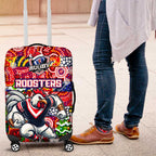 Roosters Rugby Merry Christmas Luggage Cover Indigenous Australian Art