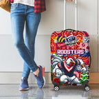 Roosters Rugby Merry Christmas Luggage Cover Indigenous Australian Art