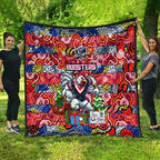 Roosters Rugby Merry Christmas Quilt Indigenous Australian Art