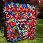 Roosters Rugby Merry Christmas Quilt Indigenous Australian Art