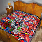 Roosters Rugby Merry Christmas Quilt Indigenous Australian Art