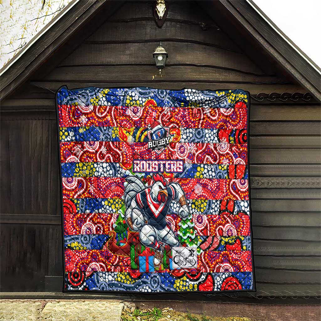 Roosters Rugby Merry Christmas Quilt Indigenous Australian Art