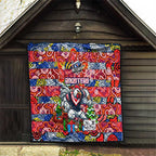 Roosters Rugby Merry Christmas Quilt Indigenous Australian Art