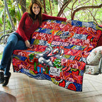 Roosters Rugby Merry Christmas Quilt Indigenous Australian Art
