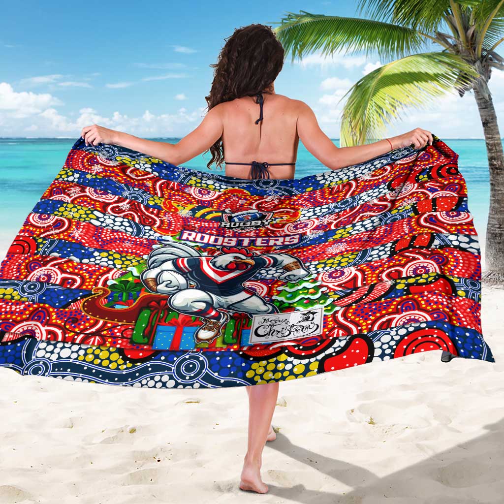 Roosters Rugby Merry Christmas Sarong Indigenous Australian Art