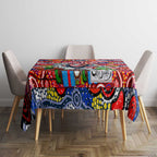 Roosters Rugby Merry Christmas Tablecloth Indigenous Australian Art