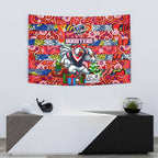 Roosters Rugby Merry Christmas Tapestry Indigenous Australian Art