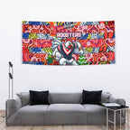 Roosters Rugby Merry Christmas Tapestry Indigenous Australian Art