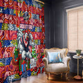 Roosters Rugby Merry Christmas Window Curtain Indigenous Australian Art