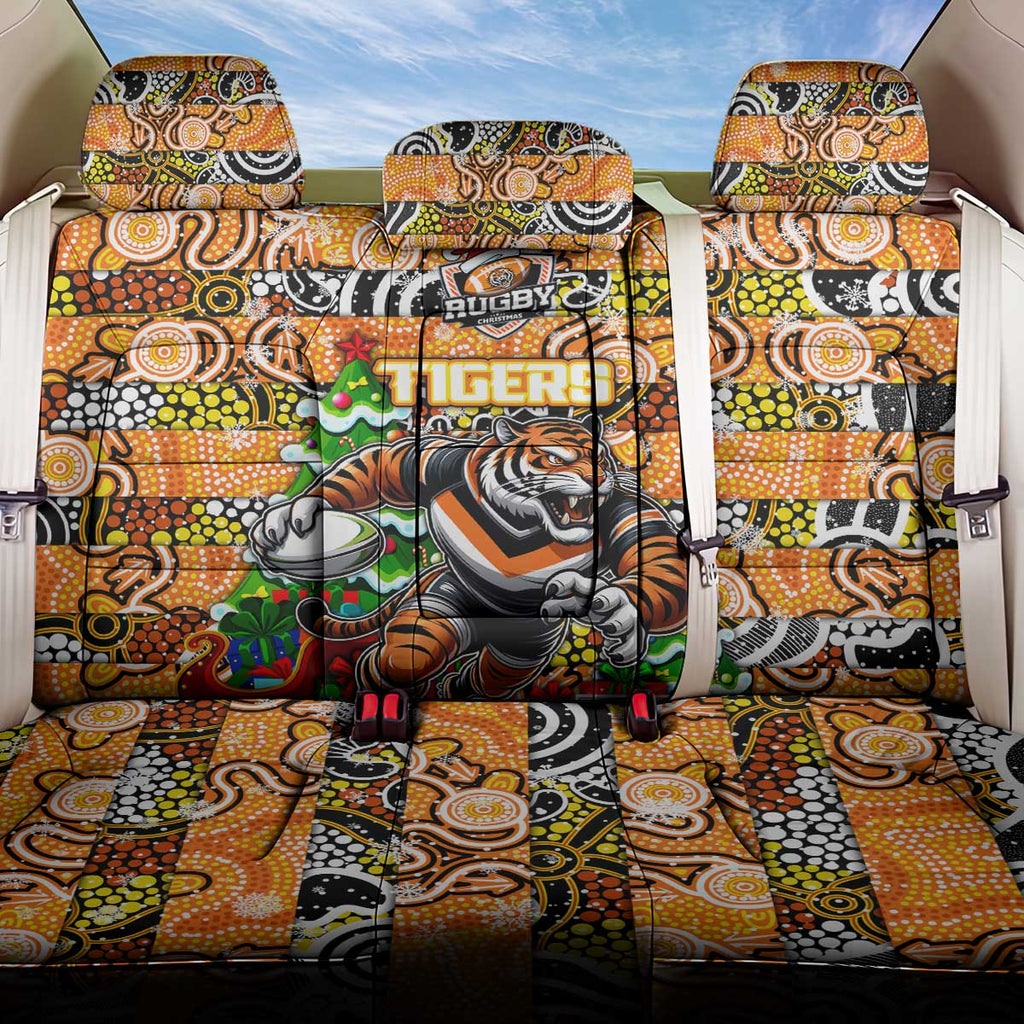 Tigers Rugby Merry Christmas Back Car Seat Cover Indigenous Australian Art