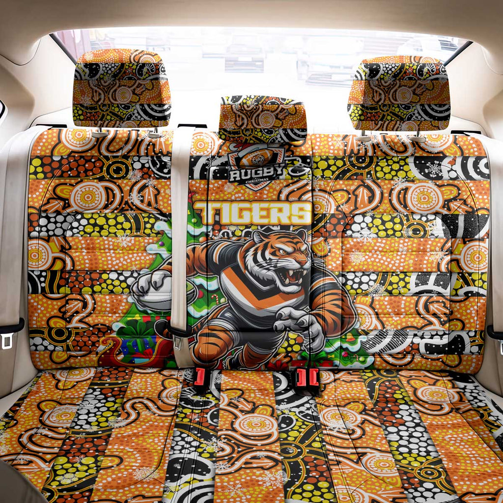 Tigers Rugby Merry Christmas Back Car Seat Cover Indigenous Australian Art