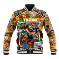 Custom Tigers Rugby Merry Christmas Baseball Jacket Indigenous Australian Art