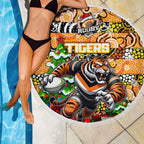 Tigers Rugby Merry Christmas Beach Blanket Indigenous Australian Art