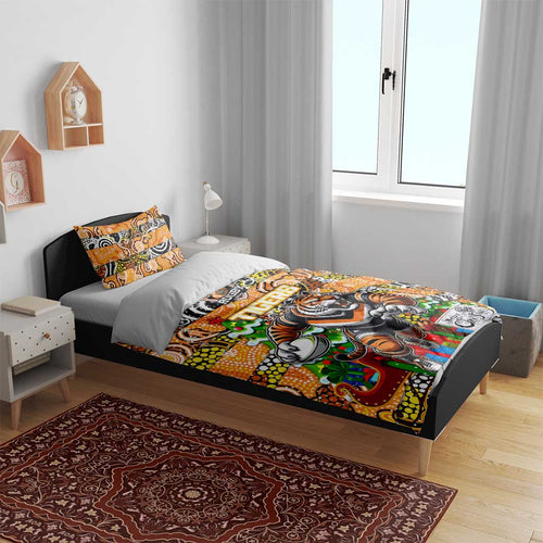 Tigers Rugby Merry Christmas Bedding Set Indigenous Australian Art