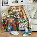 Tigers Rugby Merry Christmas Blanket Indigenous Australian Art