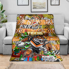 Tigers Rugby Merry Christmas Blanket Indigenous Australian Art