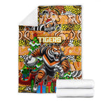 Tigers Rugby Merry Christmas Blanket Indigenous Australian Art