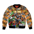Custom Tigers Rugby Merry Christmas Bomber Jacket Indigenous Australian Art
