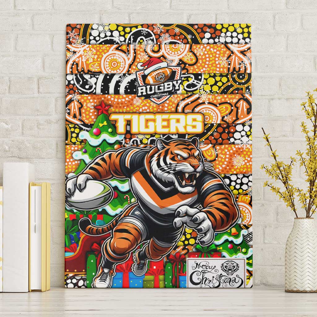 Tigers Rugby Merry Christmas Canvas Wall Art Indigenous Australian Art