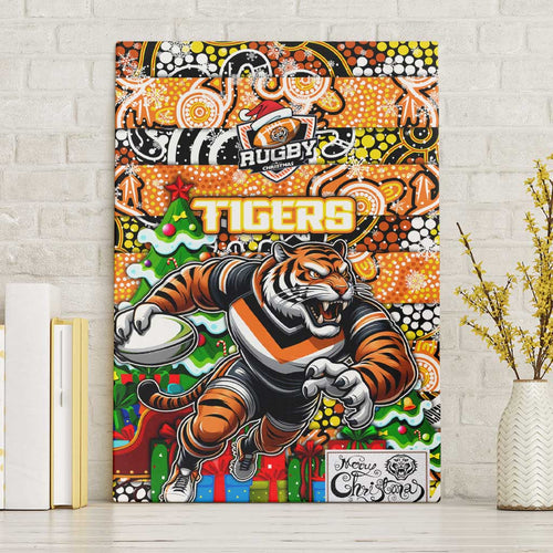 Tigers Rugby Merry Christmas Canvas Wall Art Indigenous Australian Art