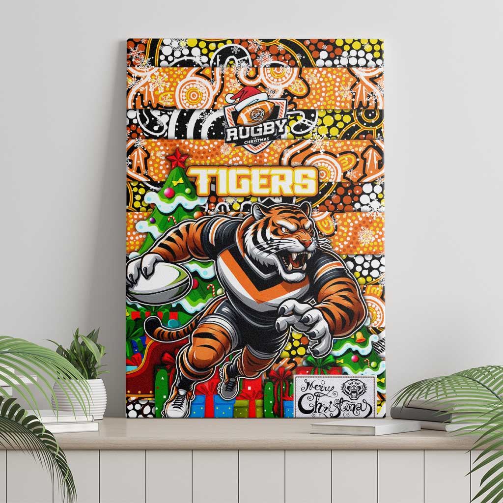 Tigers Rugby Merry Christmas Canvas Wall Art Indigenous Australian Art