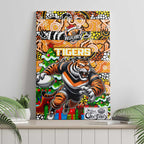 Tigers Rugby Merry Christmas Canvas Wall Art Indigenous Australian Art
