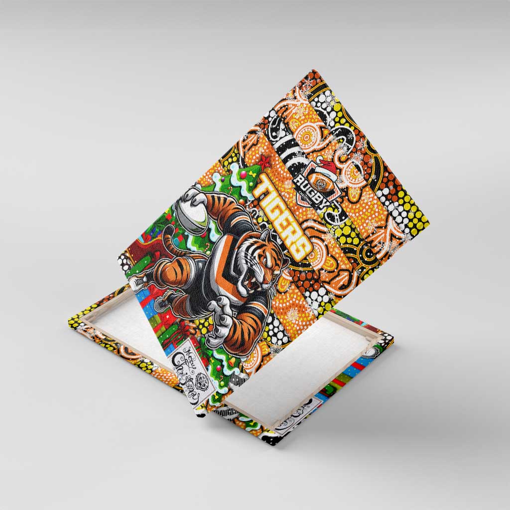 Tigers Rugby Merry Christmas Canvas Wall Art Indigenous Australian Art