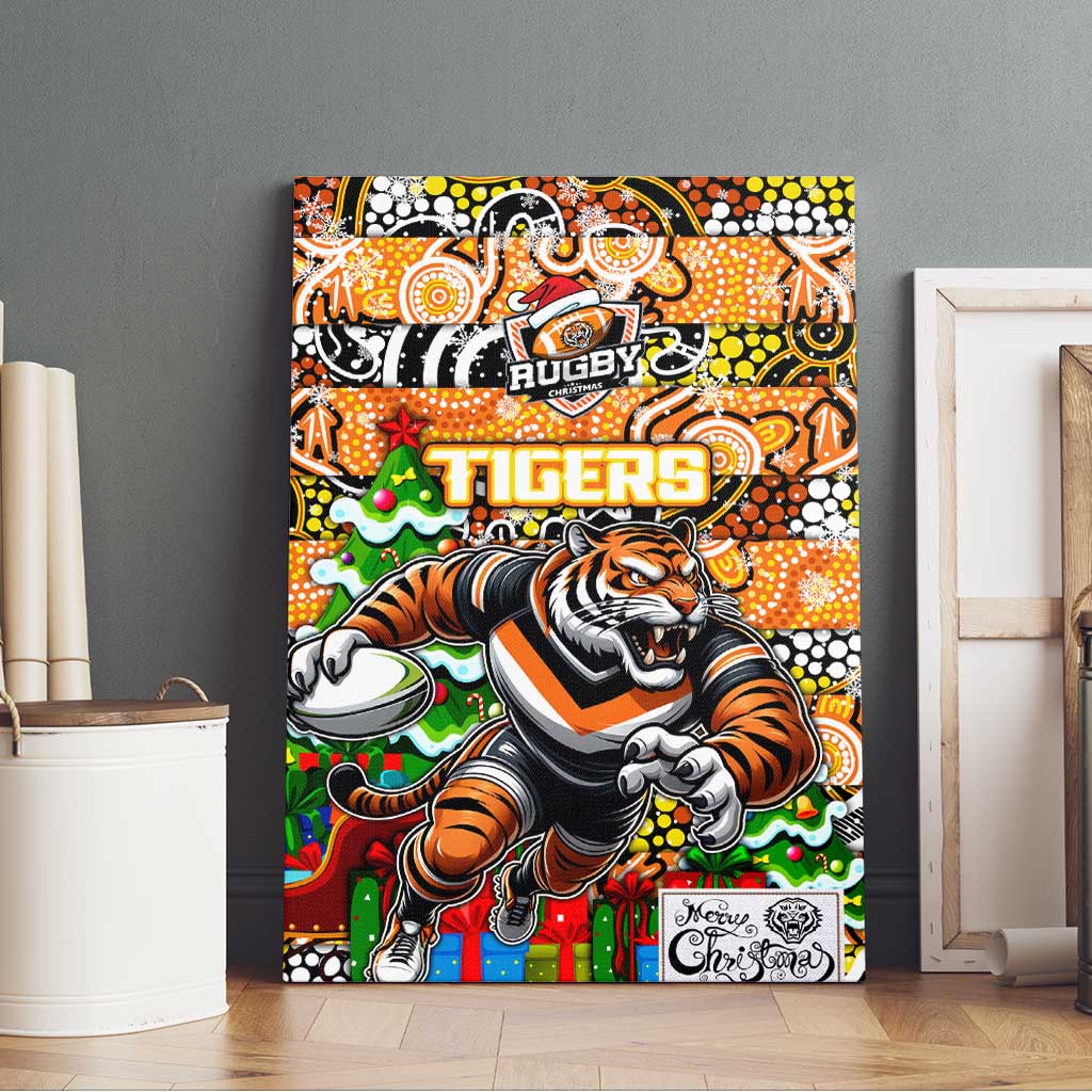 Tigers Rugby Merry Christmas Canvas Wall Art Indigenous Australian Art