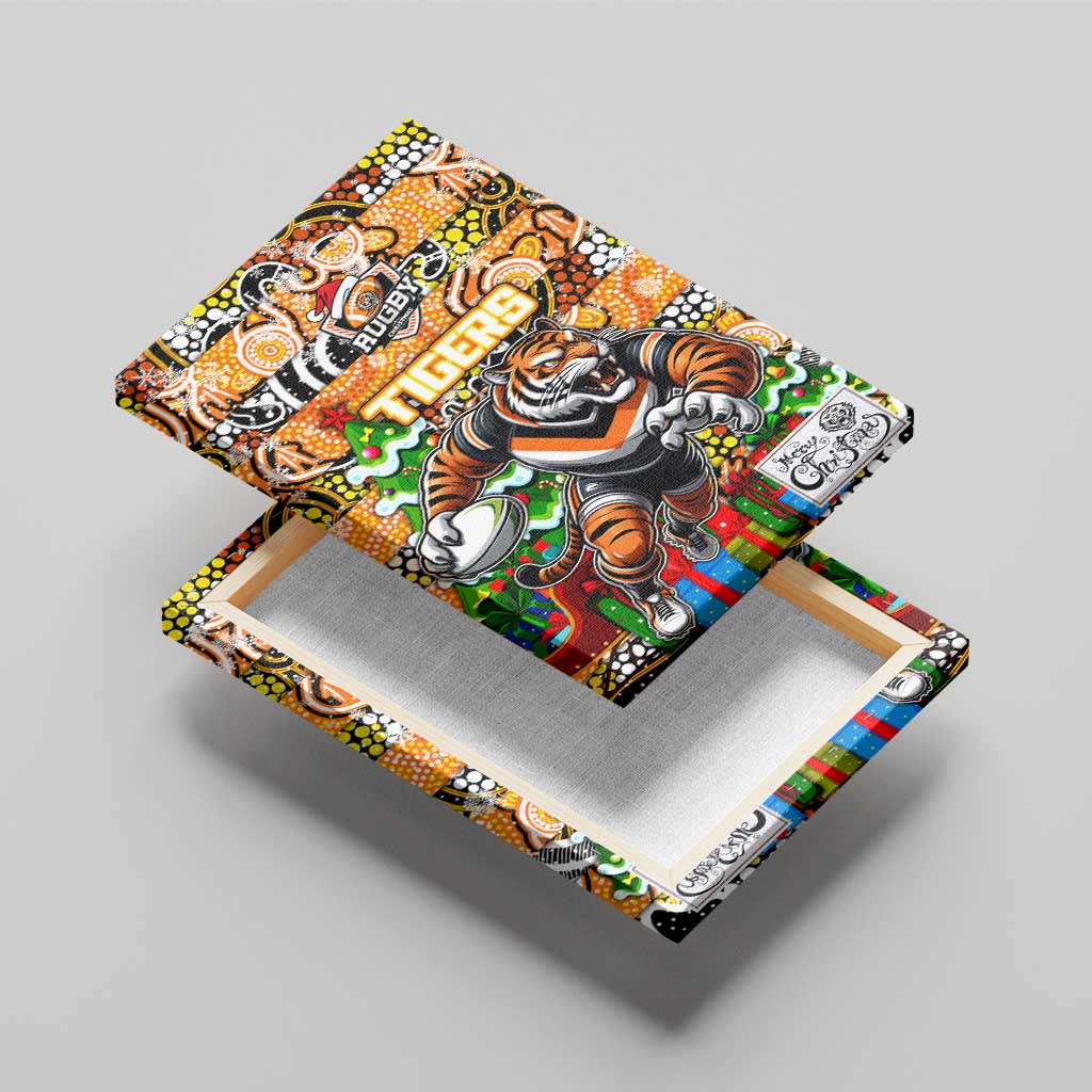 Tigers Rugby Merry Christmas Canvas Wall Art Indigenous Australian Art