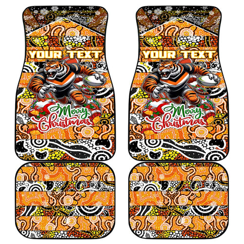 Tigers Rugby Merry Christmas Car Mats Indigenous Australian Art