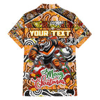 Custom Tigers Rugby Merry Christmas Family Matching Summer Maxi Dress and Hawaiian Shirt Indigenous Australian Art