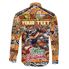 Custom Tigers Rugby Merry Christmas Family Matching Summer Maxi Dress and Hawaiian Shirt Indigenous Australian Art