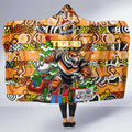 Tigers Rugby Merry Christmas Hooded Blanket Indigenous Australian Art