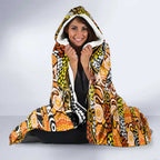 Tigers Rugby Merry Christmas Hooded Blanket Indigenous Australian Art