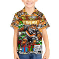 Custom Tigers Rugby Merry Christmas Kid Hawaiian Shirt Indigenous Australian Art