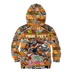 Custom Tigers Rugby Merry Christmas Kid Hoodie Indigenous Australian Art