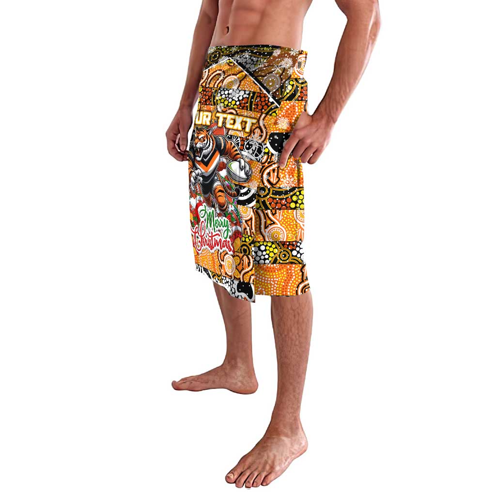 Custom Tigers Rugby Merry Christmas Lavalava Indigenous Australian Art