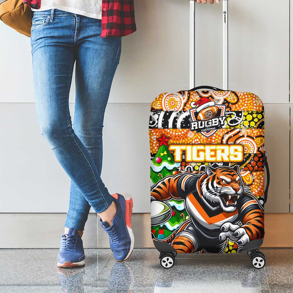 Tigers Rugby Merry Christmas Luggage Cover Indigenous Australian Art