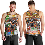 Custom Tigers Rugby Merry Christmas Men Tank Top Indigenous Australian Art