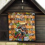 Tigers Rugby Merry Christmas Quilt Indigenous Australian Art