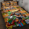 Tigers Rugby Merry Christmas Quilt Bed Set Indigenous Australian Art
