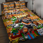 Tigers Rugby Merry Christmas Quilt Bed Set Indigenous Australian Art