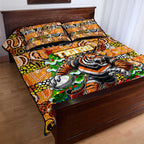 Tigers Rugby Merry Christmas Quilt Bed Set Indigenous Australian Art