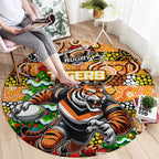 Tigers Rugby Merry Christmas Round Carpet Indigenous Australian Art