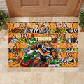 Tigers Rugby Merry Christmas Rubber Doormat Indigenous Australian Art