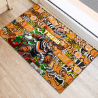Tigers Rugby Merry Christmas Rubber Doormat Indigenous Australian Art