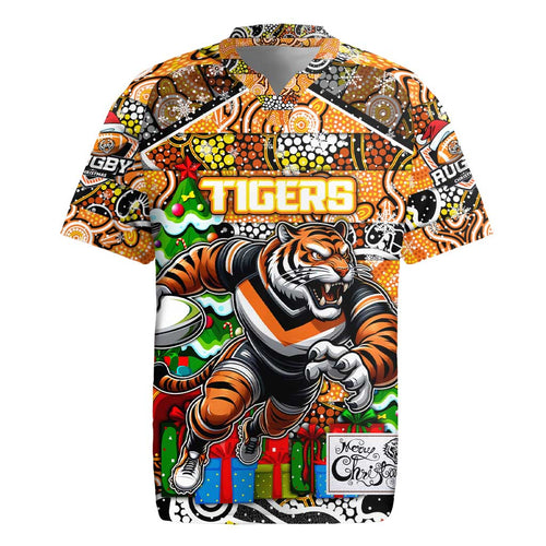 Custom Tigers Rugby Merry Christmas Rugby Jersey Indigenous Australian Art