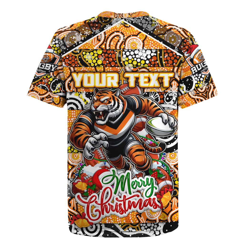 Custom Tigers Rugby Merry Christmas Rugby Jersey Indigenous Australian Art